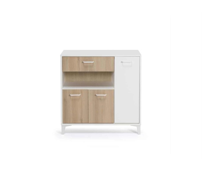 Conforama Mueble Microondas FRESH DMF 2 Puertas roble y blanco