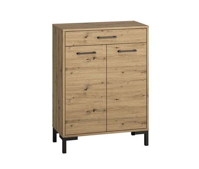 Conforama Mueble para zapatos 2 puertas 1 cajón Liora Madera