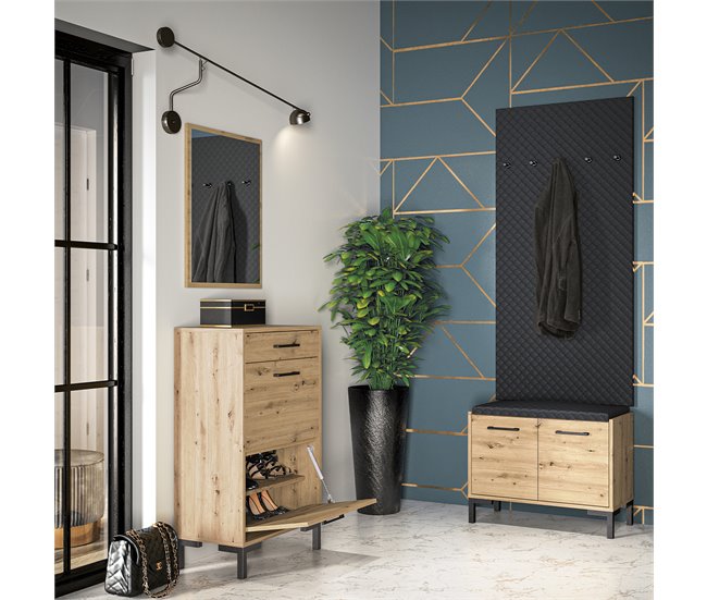 Conforama Mueble Para Zapatos 2 Puertas Con Pistón 1 Cajón Liora Madera