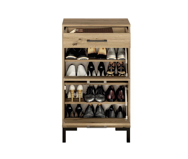 Conforama Mueble Para Zapatos 2 Puertas Con Pistón 1 Cajón Liora Madera