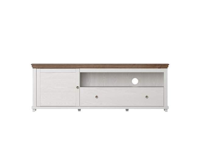 Conforama Mueble TV 1 Puerta 1 Cajón 181 Cm Martin Madera Blanco