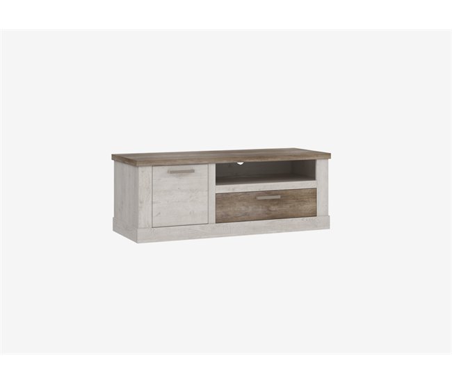Conforama Mueble TV 1 Puerta Y 1 Cajón VERONA Blanco Y Madera