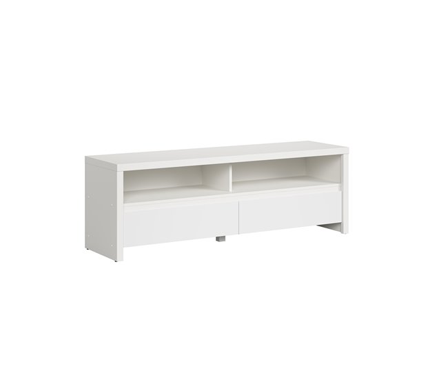 Conforama Mueble TV 2 Cajones 2 Compartimientos 143 Cm Soren Blanco