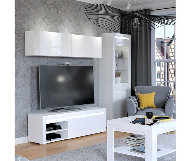 Conforama Mueble TV 2 Puertas 152 Cm Con LED Kasla Blanco