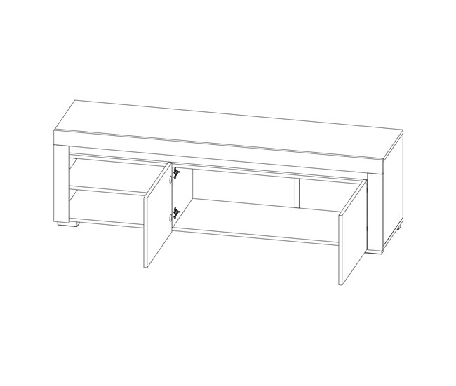 Conforama Mueble TV 2 Puertas 152 Cm Con LED Kasla Blanco