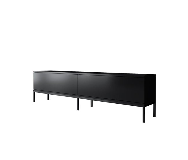 Conforama Mueble TV 2 puertas abatibles negro L180 cm - LORD
