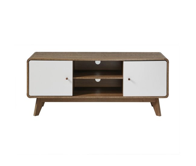 Conforama Mueble TV 2 puertas y 2 huecos L128 5 cm - ALBURA