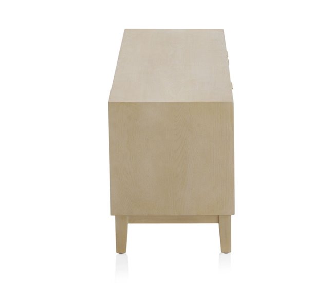 Conforama Mueble TV 3 Puertas Chapado Roble Acabado Marfil