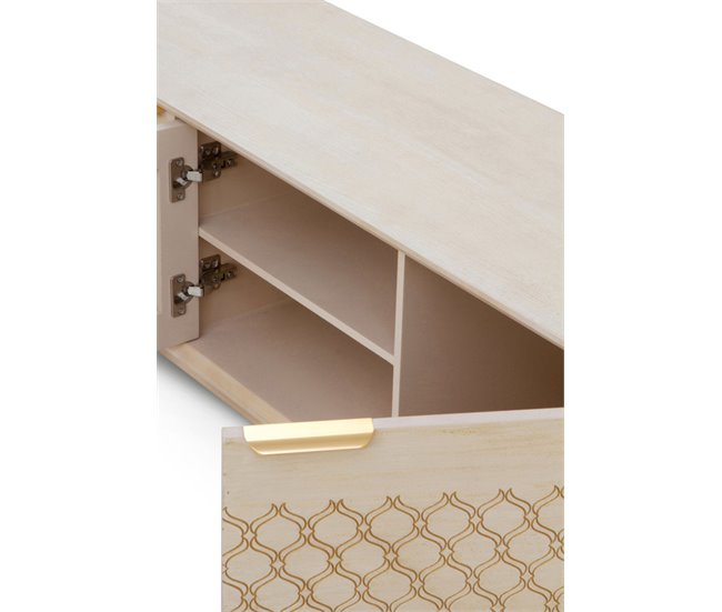 Conforama Mueble TV 3 Puertas Chapado Roble Acabado Marfil