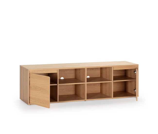 Conforama Mueble TV Tori 2 Puertas 4 Huecos Color Roble 160 Cm