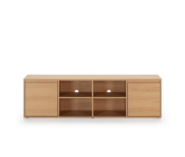 Conforama Mueble TV Tori 2 Puertas 4 Huecos Color Roble 160 Cm