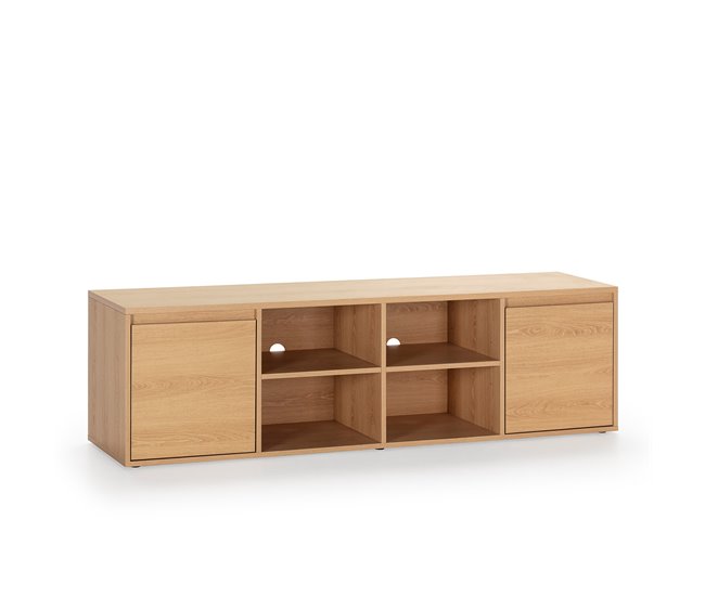 Conforama Mueble TV Tori 2 Puertas 4 Huecos Color Roble 160 cm