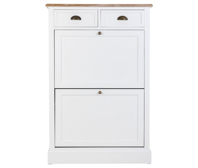 Conforama Mueble Zapatero De Madera En Color Blanco 120.5x33x80 Cm