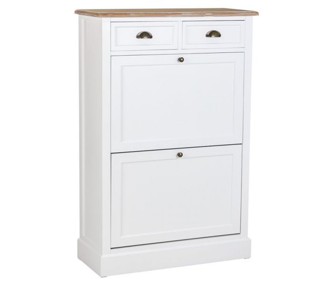 Conforama Mueble zapatero de madera en color blanco 120.5x33x80 cm