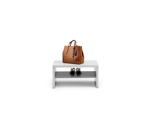 Conforama Muebles De Entrada Dbara Entrada Para Perchas Composición Para Atrio Consola De Almacenamiento Multifunción Made In Italy 80x40h40 Cm Blanco Brillante Y Antracita