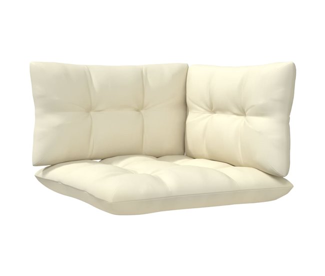 Conforama Muebles De Jardin 6 Piezas Y Cojines Madera Maciza De Pino Crema