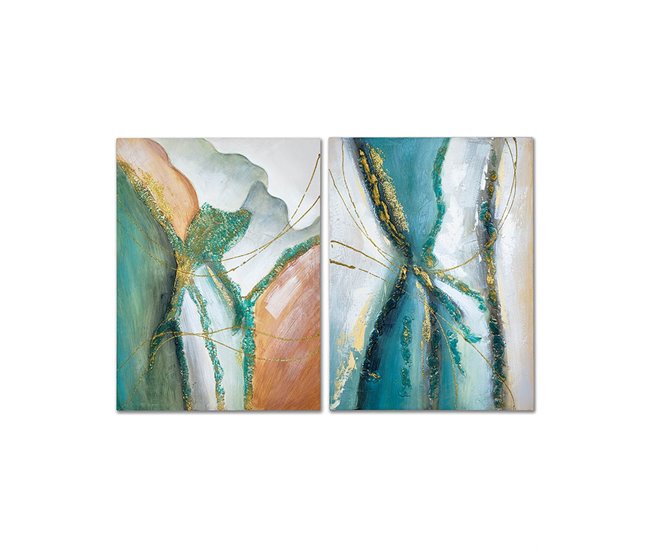 Conforama Oleos Presume De Casa Meline60*80*3azul/verde/doradolienzo/alumi