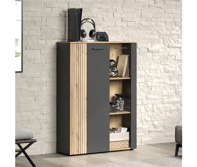 Conforama Ordenación Acristalada 2 Puertas Una De Ellas Con Vidrio Templado L90cm - Esteban