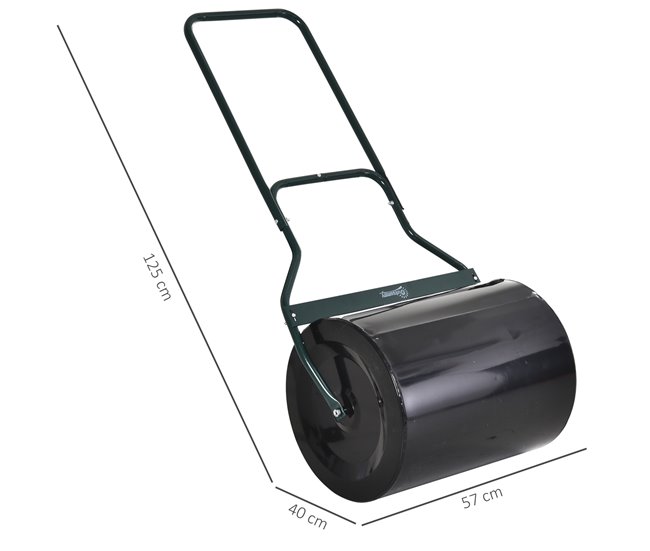 Conforama Outsunny Apisonadora De Césped Para Jardín Rodillo Para Césped Con Capacidad De 60L Rellenable Con Arena O Agua Diámetro De 50cm