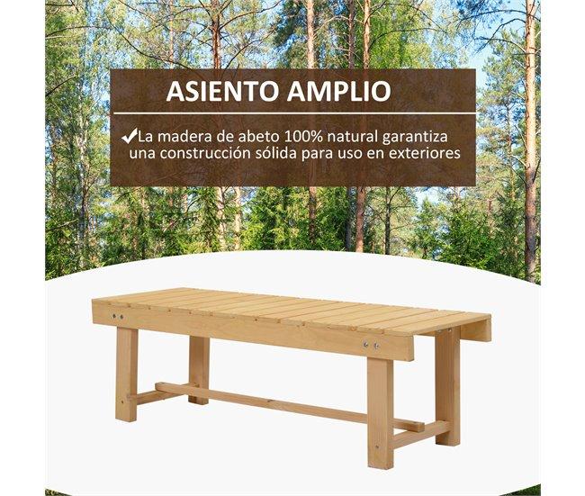 Conforama Outsunny Banco De Jardín De 2 Plazas Banco De Madera Carga 250 Kg Banco Para Patio Terraza 110x38x35 Cm Natural