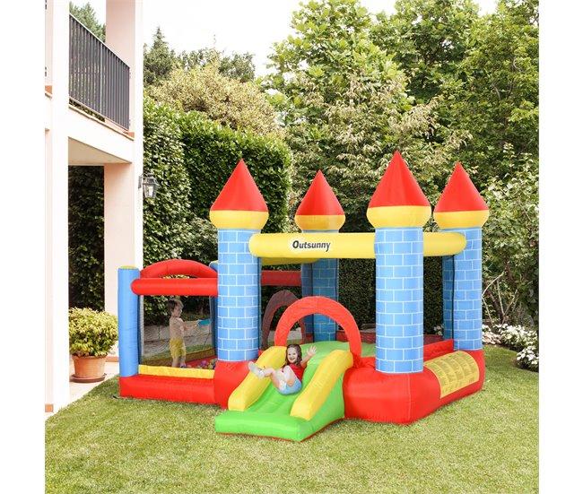 Conforama Outsunny Castillo Hinchable Infantil Con Tobogán Cama De Salto Inflador Y Bolsa De Transporte Para Interior Y Exterior 280x260x210 Cm Multicolor