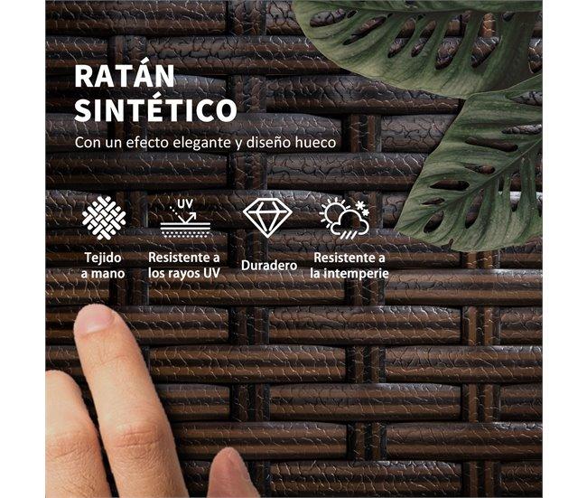 Conforama Outsunny Conjunto De 2 Tumbonas De Jardín Exterior Tumbonas De Mimbre Tejido Con Mesa De Tapa De Vidrio Respaldo Reclinable De 5 Posiciones Y Cojines Suaves 196x54x32 Cm Marrón