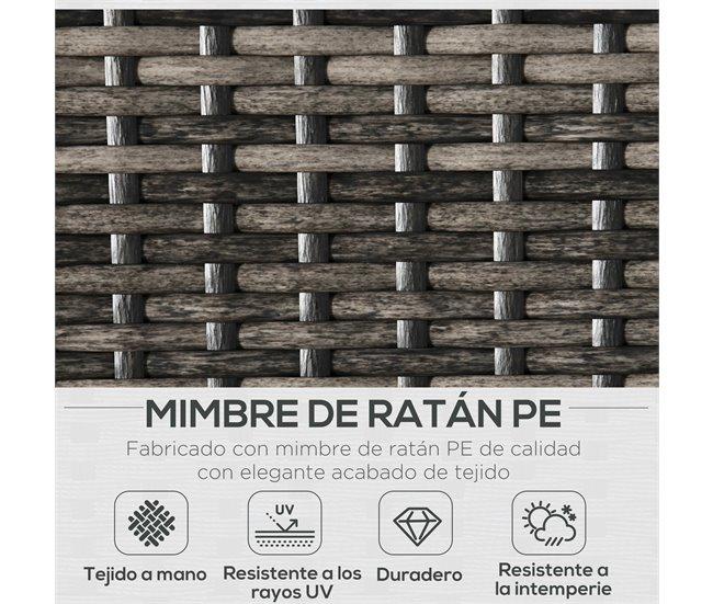 Conforama Outsunny Conjunto De Muebles De Jardín De Ratán 4 Piezas Juego De Muebles De Exterior Con Sofá De 2 Plazos Sofás Individuales Y Mesa De Centro Para Terraza Patio Negro