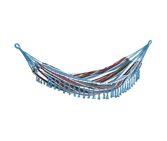 Conforama Outsunny Hamaca Doble Portátil de Algodón 285x150 cm con Bolsa de Transporte para Exteriores Patio Jardín Playa Camping Carga 120 kg Multicolor