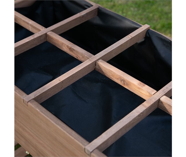 Conforama Outsunny Huerto Urbano Con Estantes Jardinera Elevada De Madera Maciza Para Cultivo Flores Verduras Hierbas 123x54x80 Cm Marrón