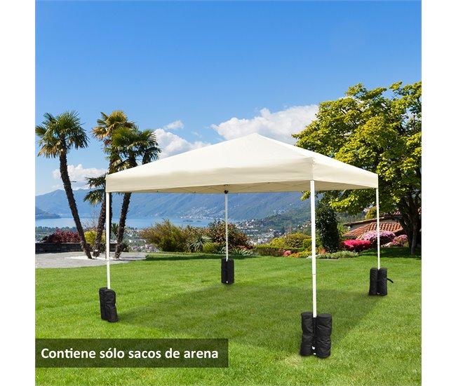 Conforama Outsunny Pack 4 Pesos Para Carpas Bolsas De Pesos Pesas De Piernas Para Cenador Pabellón Gazebo Bolsas De Arena Para Exteriores Negro