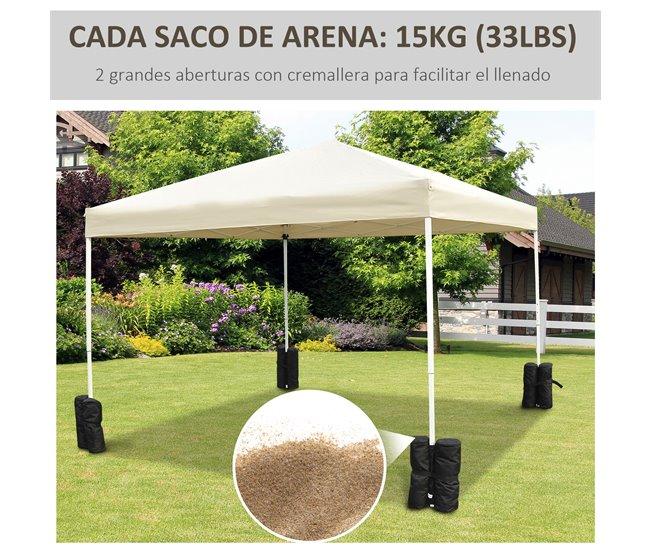 Conforama Outsunny Pack 4 Pesos Para Carpas Bolsas De Pesos Pesas De Piernas Para Cenador Pabellón Gazebo Bolsas De Arena Para Exteriores Negro