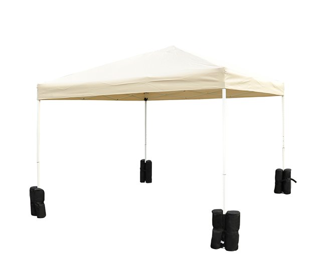 Conforama Outsunny Pack 4 Pesos para Carpas Bolsas de Pesos Pesas de Piernas para Cenador Pabellón Gazebo Bolsas de Arena para Exteriores Negro