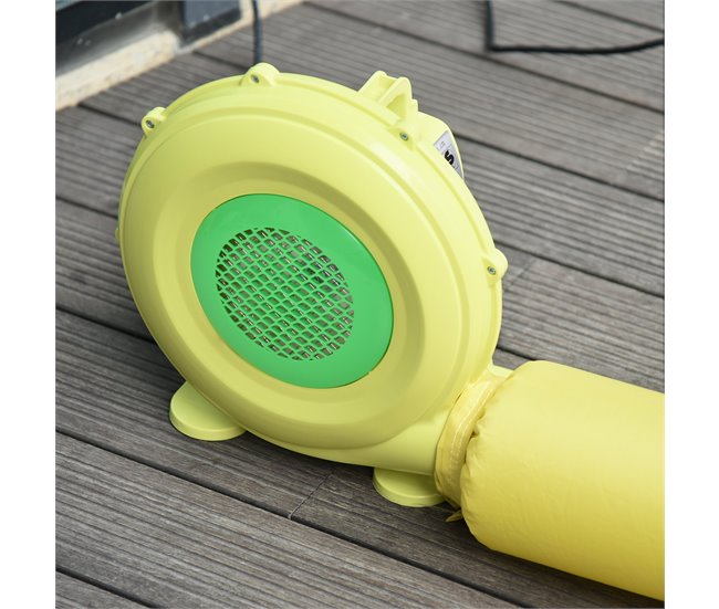 Conforama Outsunny Soplador Eléctrico De 450W Para Castillo Hinchable Ventilador De Aire Industrial Para Juguetes Inflables 35x26x33 5cm Amarillo Y Verde
