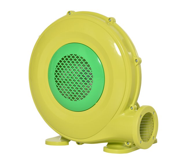 Conforama Outsunny Soplador Eléctrico de 450W para Castillo Hinchable Ventilador de Aire Industrial para Juguetes Inflables 35x26x33 5cm Amarillo y Verde