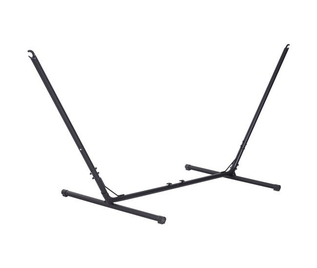 Conforama Outsunny Soporte para Hamaca de Jardín Ajustable en Longitud 313-388x109x116 cm Estructura de Metal para Interiores y Exteriores Carga Máx. 120 kg
