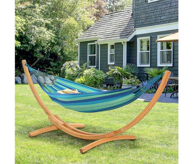 Conforama Outsunny Soporte Para Hamaca De Madera 325x120x118 Cm Estructura Para Hamaca Carga Máx. 120 Kg Para Jardín Terraza Interiores Y Exteriores Natural