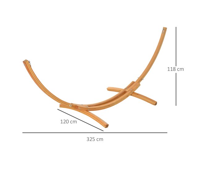 Conforama Outsunny Soporte Para Hamaca De Madera 325x120x118 Cm Estructura Para Hamaca Carga Máx. 120 Kg Para Jardín Terraza Interiores Y Exteriores Natural