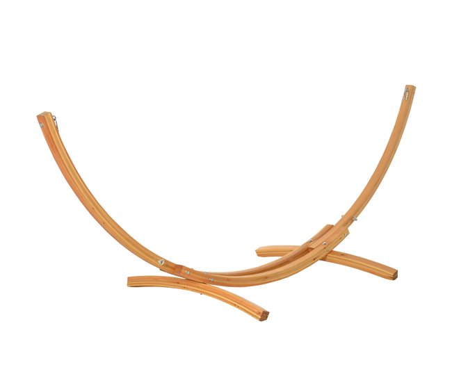 Conforama Outsunny Soporte para Hamaca de Madera 325x120x118 cm Estructura para Hamaca Carga Máx. 120 kg para Jardín Terraza Interiores y Exteriores Natural