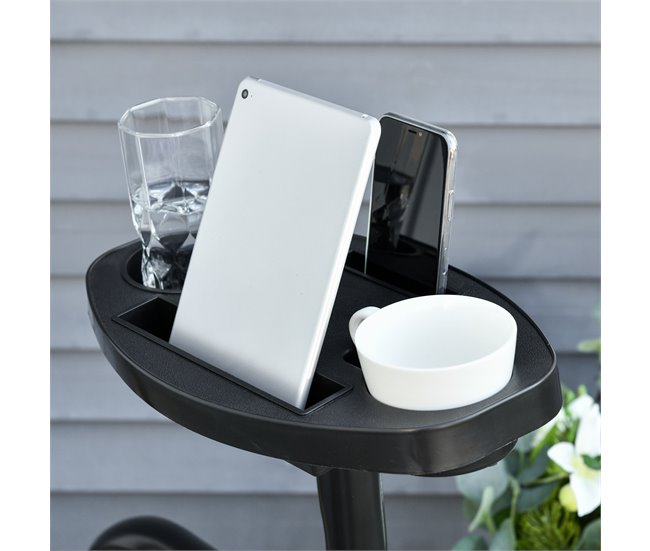 Conforama Outsunny Soporte Para Silla Colgante 190 Cm Sostén Para Columpio Con Mesita Lateral Carga Máx. 120 Kg Estructura De Metal Para Patio Jardín Negro