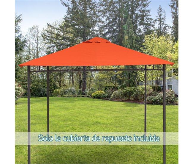 Conforama Outsunny Techo De Repuesto 2 98x2 95 M Para Cenador De Jardín Cubierta De Repuesto De Gazebo Pabellón Exterior Con 8 Orificios De Drenaje Y Ventilación Naranja