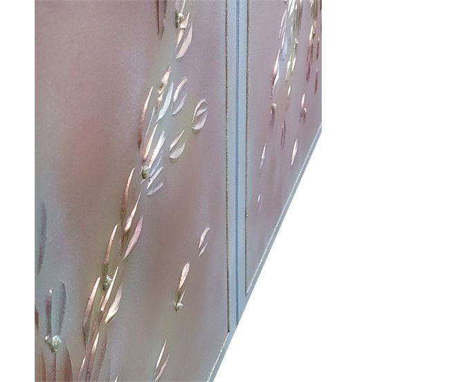 Conforama Pack 2 Cuadros Artesanales Cuadrados Perla Marrón - Oro 60 X 60 X 1 8 Cm
