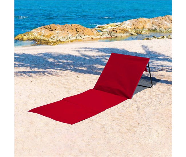 Conforama Pack 2 Esterillas Plegables De Playa Acolchadas Con Respaldo Rojo 153x51x42cm 7house