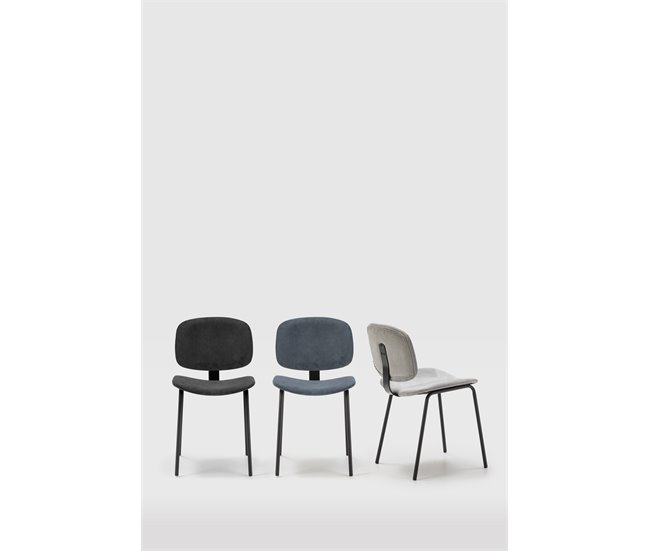 Conforama Pack 2 Sillas De Cocina DECO II Fija Pana Gris