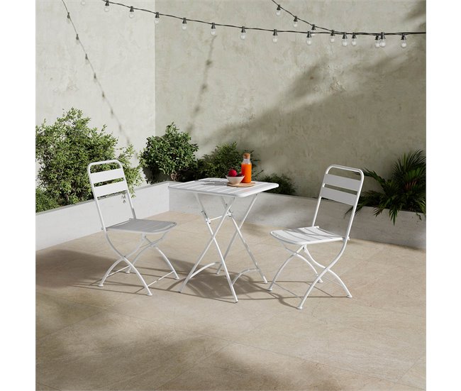 Conforama Pack 2 Sillas De Jardín Plegables Perla De Metal
