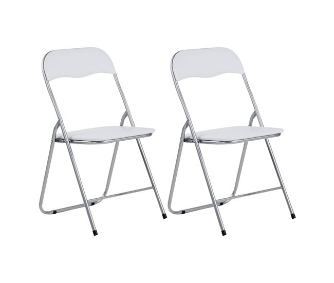 Conforama Pack 2 Sillas Plegables Acolchadas Eleonor Blancas 44x46x79cm 7house