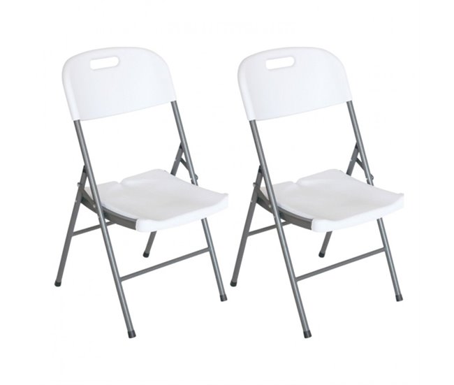 Conforama Pack 2 Sillas Plegables con Asa 47x58x87cm Blanco 7house