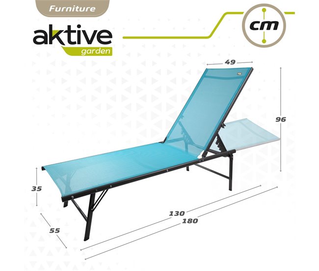 Conforama Pack 2 Tumbonas Jardín Plegables 6 Posiciones Azul Aktive