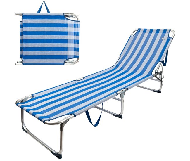 Conforama Pack 2 tumbonas plegables 3 posiciones azul Aktive
