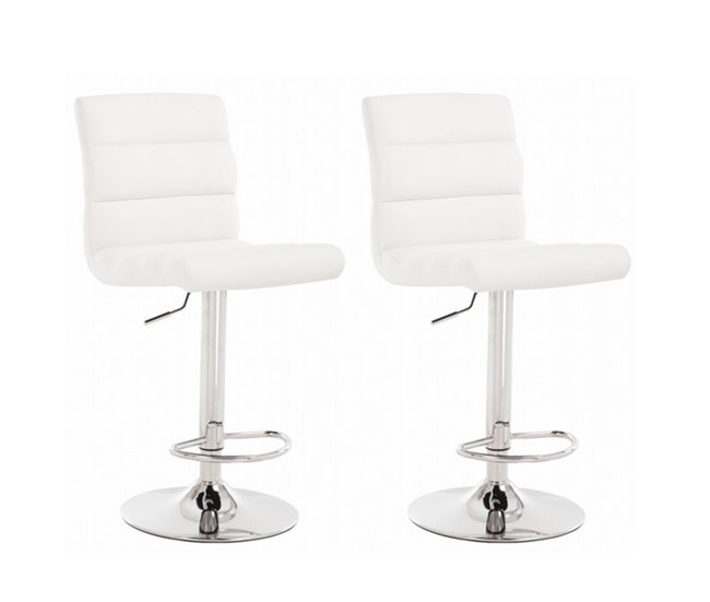 Conforama Pack 2 unidades taburetes ajustables PALM blanco