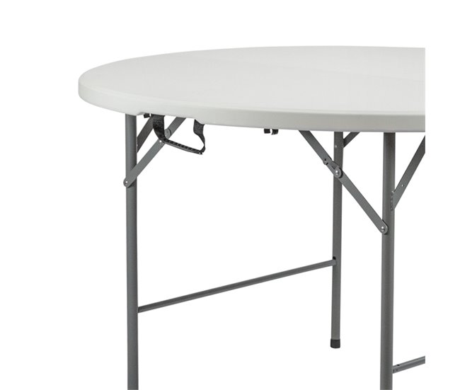 Conforama Pack 3 Mesas Plegables Portátiles Resina Ø150cm Blanco Efecto Granito 7house